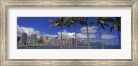 Framed Skyscrapers at the waterfront, Honolulu, Hawaii