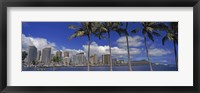 Framed Skyscrapers at the waterfront, Honolulu, Hawaii