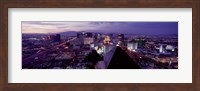 Framed City lit up at dusk, Las Vegas, Clark County, Nevada, USA