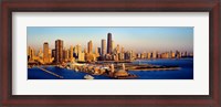 Framed Aerial view of a city, Navy Pier, Lake Michigan, Chicago, Cook County, Illinois, USA