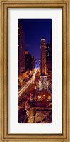 Framed Buildings lit up at night, Water Tower, Magnificent Mile, Michigan Avenue, Chicago, Cook County, Illinois, USA