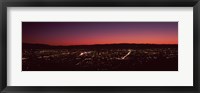 Framed City lit up at dusk (red sky), Silicon Valley, San Jose, California