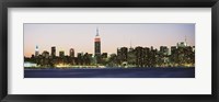 Framed New York City Skyline Lit Up at Night