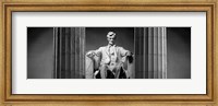 Framed Statue of Abraham Lincoln in a memorial, Lincoln Memorial, Washington DC