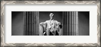 Framed Statue of Abraham Lincoln in a memorial, Lincoln Memorial, Washington DC