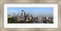 Framed Seattle city skyline with Mt. Rainier in the background, King County, Washington State, USA 2010