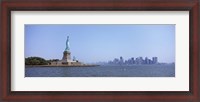 Framed Statue Of Liberty with Manhattan skyline in the background, Liberty Island, New York City, New York State, USA 2011