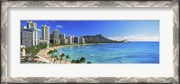 Framed Diamond Head, Waikiki Beach, Oahu, Honolulu, Hawaii