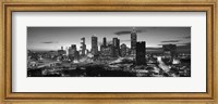 Framed Atlanta skyline in black and white, Georgia, USA