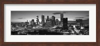 Framed Atlanta skyline in black and white, Georgia, USA
