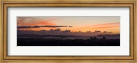 Framed City view at dusk, Emeryville, Oakland, San Francisco Bay, San Francisco, California, USA