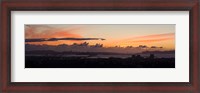 Framed City view at dusk, Emeryville, Oakland, San Francisco Bay, San Francisco, California, USA