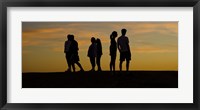 Framed Silhouette of people on a hill, Baldwin Hills Scenic Overlook, Los Angeles County, California, USA