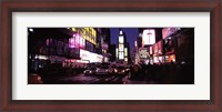 Framed Street scene at night, Times Square, Manhattan, New York City