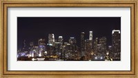 Framed Buildings lit up at night, Los Angeles, California, USA 2011