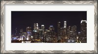 Framed Buildings lit up at night, Los Angeles, California, USA 2011