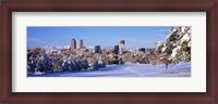 Framed Denver city in winter, Colorado