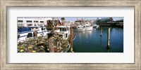 Framed Fishing boats at a dock, Fisherman's Wharf, San Francisco, California, USA
