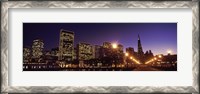 Framed Waterfront Buildings at Dusk, San Francisco, California