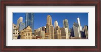Framed Low angle view of city skyline, Michigan Avenue, Chicago, Cook County, Illinois, USA