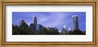 Framed Low angle view of skyscrapers in a city, Charlotte, Mecklenburg County, North Carolina, USA
