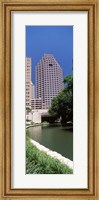 Framed Buildings at the waterfront, Weston Centre, NBC Plaza, San Antonio, Texas, USA