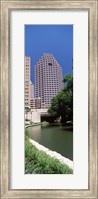 Framed Buildings at the waterfront, Weston Centre, NBC Plaza, San Antonio, Texas, USA