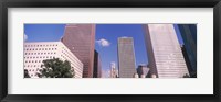 Framed Low angle view of Downtown skylines, Houston, Texas, USA