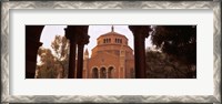 Framed Powell Library at an university campus, University of California, Los Angeles, California, USA