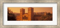 Framed Royce Hall at an university campus, University of California, Los Angeles, California, USA