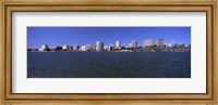 Framed Skyscrapers along a lake, Lake Merritt, Oakland, California, USA