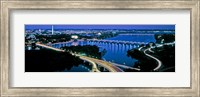 Framed Aerial view of Washington DC and river