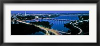 Framed Aerial view of Washington DC and river