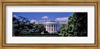 Framed Facade of the government building, White House, Washington DC, USA