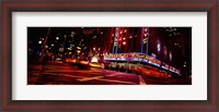 Framed Low angle view of buildings at night, Radio City Music Hall, Rockefeller Center, Manhattan, New York City, New York State, USA