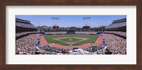 Framed Spectators watching a baseball match, Dodgers vs. Yankees, Dodger Stadium, City of Los Angeles, California, USA