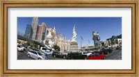 Framed New York New York Hotel, MGM Casino, Excalibur Hotel and Casino, The Strip, Las Vegas, Clark County, Nevada, USA