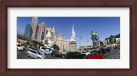Framed New York New York Hotel, MGM Casino, Excalibur Hotel and Casino, The Strip, Las Vegas, Clark County, Nevada, USA