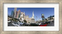 Framed New York New York Hotel, MGM Casino, Excalibur Hotel and Casino, The Strip, Las Vegas, Clark County, Nevada, USA