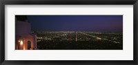 Framed View of a city at night, Griffith Park Observatory, Griffith Park, City Of Los Angeles, Los Angeles County, California, USA