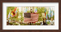 Framed Occupy Wall Street protester, Zuccotti Park, Lower Manhattan, Manhattan, New York City, New York State, USA