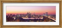 Framed Arial View Of The City At Twilight, Philadelphia, Pennsylvania, USA