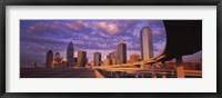 Framed Dallas Skyscrapers ( Purple Sky)