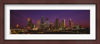 Framed Buildings lit up at night, Houston, Texas, USA