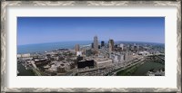 Framed Aerial view of buildings in a city, Cleveland, Cuyahoga County, Ohio, USA
