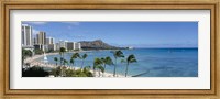 Framed Buildings On The Beach, Waikiki Beach, Honolulu, Oahu, Hawaii, USA