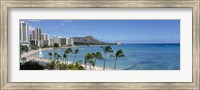 Framed Buildings On The Beach, Waikiki Beach, Honolulu, Oahu, Hawaii, USA