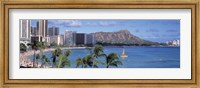 Framed Waikiki Beach, Honolulu, Hawaii, USA