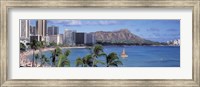 Framed Waikiki Beach, Honolulu, Hawaii, USA