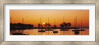 Framed Silhouette of sailboats in a lake, Lake Michigan, Chicago, Illinois, USA